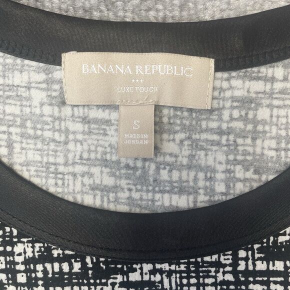 Banana Republic Shirt Womens Small Black White Luxe Touch Stretch Casual Top - Picture 3 of 7